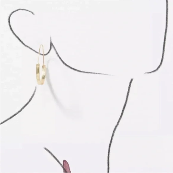 New! Anthropologie Gold Annalise Hoop Earrings (3010) NWOT - Picture 3 of 4